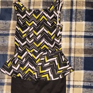 Stylish Chevron Peplum Dress